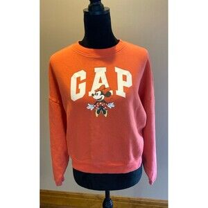 Gap Disney Minnie Mouse Cropped Sweatshirt Sz Small Crewneck Graphic Pullover